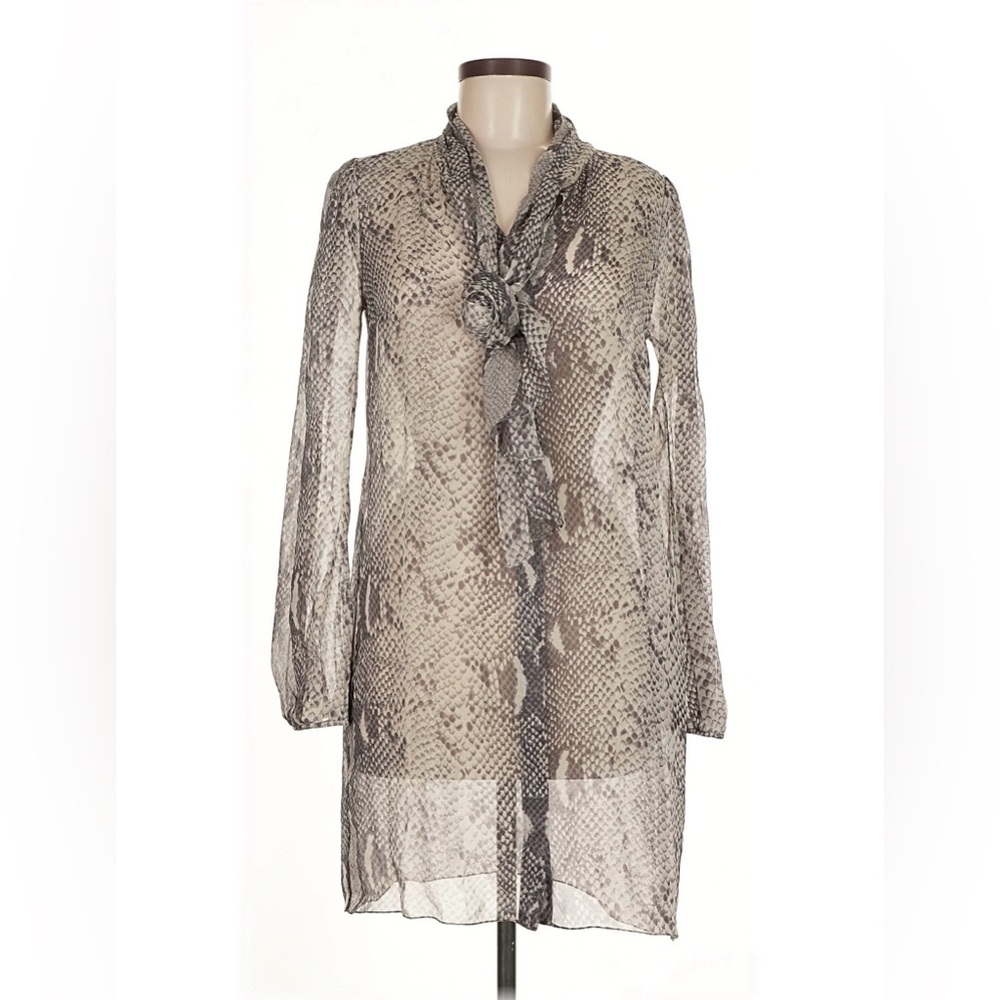 Diane Von Furstenberg DVF 6 Jezebel Snake Reptile Print Silk Tie Dress